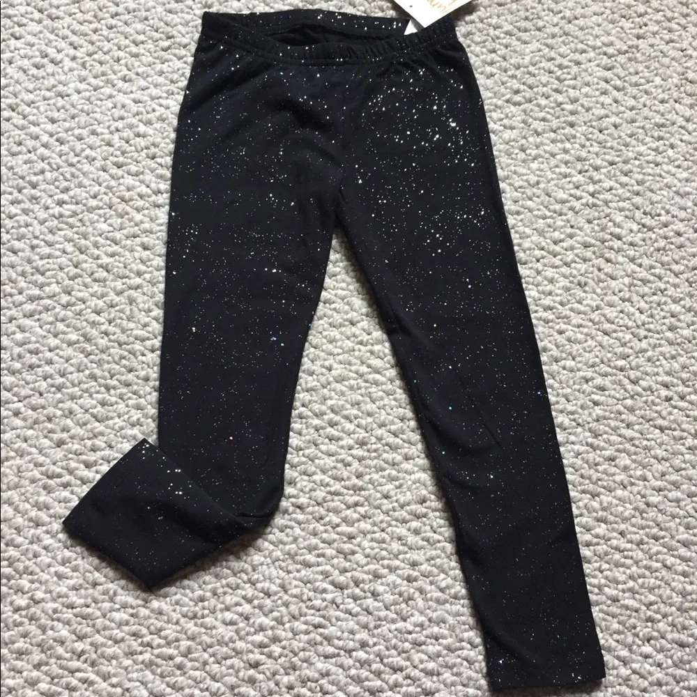 Girls Black Leggings With Sparkles Size‎ 5